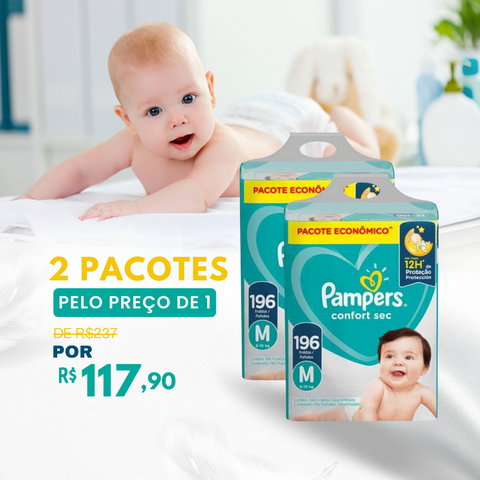 Fraldas Confort Sec Pacote com 196 Unidades - Compre 1 Pacote e Leve 2 - Image 1
